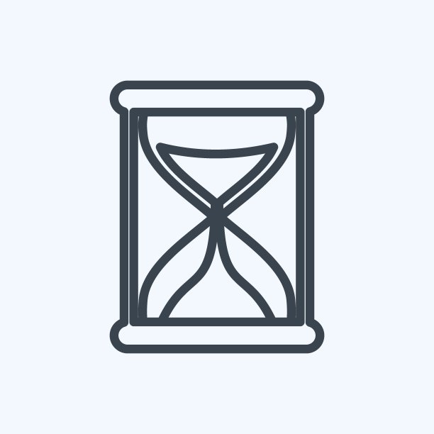 图标沙漏。适合网页界面符号。行风格。简单的设计可编辑。设计模板向量。简单的符号说明图片下载