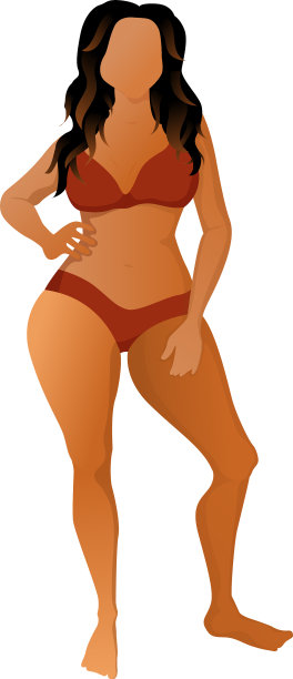 可爱的晒黑女人穿着比基尼图片下载