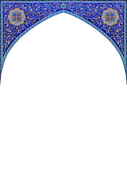 带有阿拉伯风格白底图案的拱门。图片下载