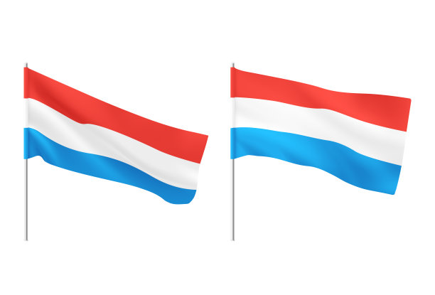 卢森堡的旗帜。一套国家现实的卢森堡国旗。图片下载