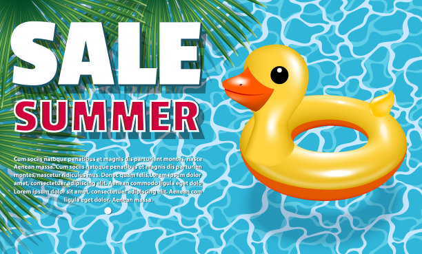 横幅上有一只黄色的小鸭图片下载