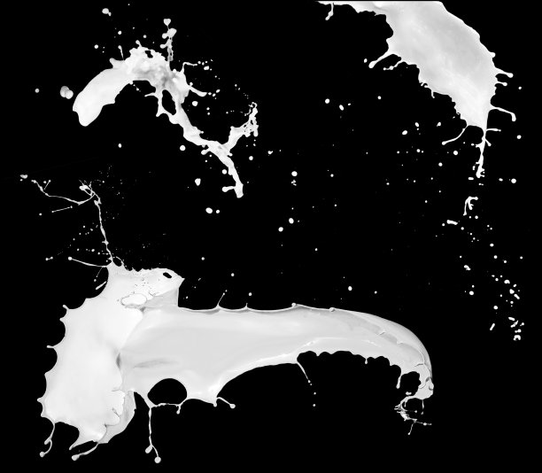 收集牛奶飞溅。孤立的奶昔飞溅。图片下载
