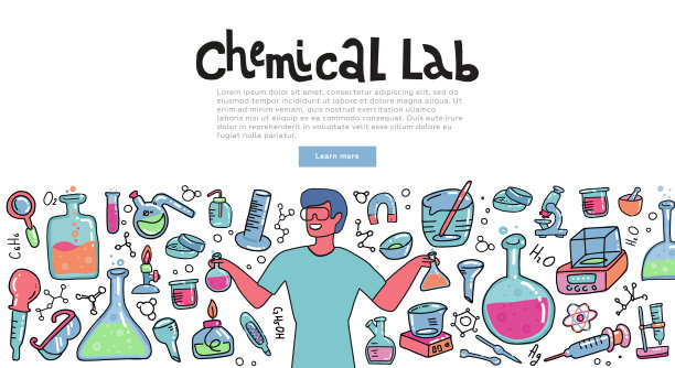 拿着化学玻璃的科学家解释道图片下载