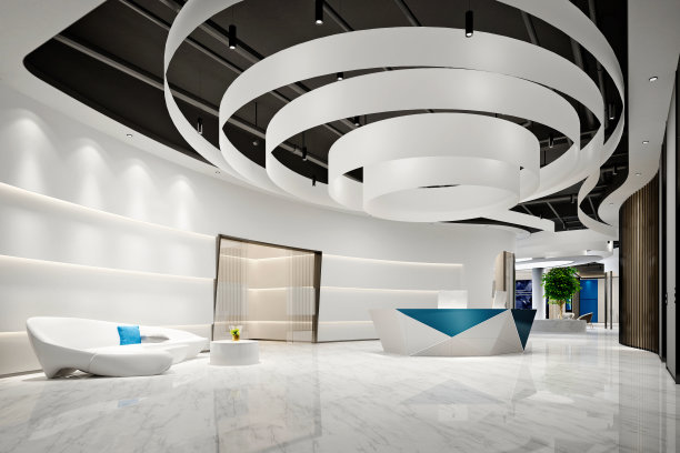 3d渲染医院内部，大堂接待图片下载