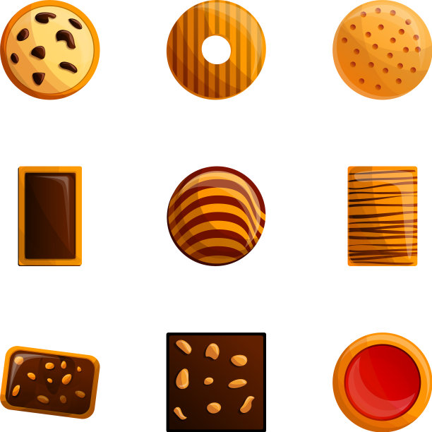 饼干图标设置卡通风格图片下载