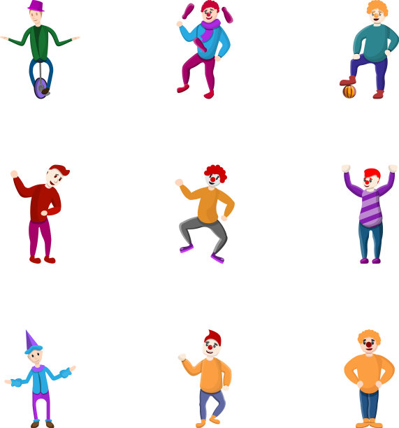 小丑图标设置卡通风格图片下载