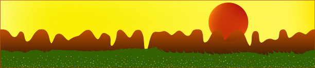 黄色的天空和山脉景观图片下载