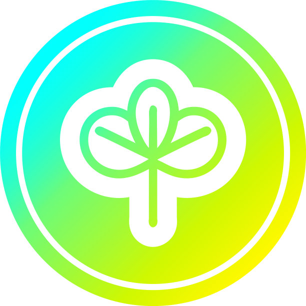冷渐变光谱中的自然叶片环形图案图片下载