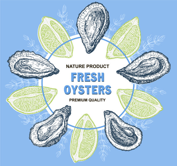 牡蛎壳旗海产农场旗模板图片下载