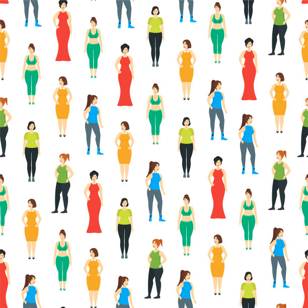 卡通人物微笑的胖女人图片下载