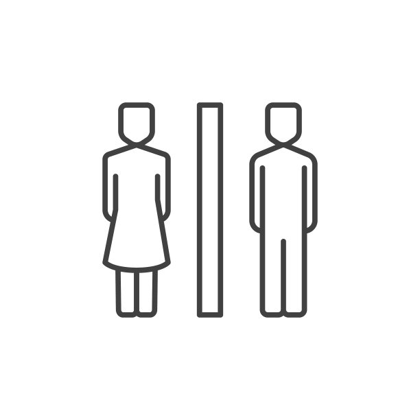 WC线性图标男女卫生间图片下载