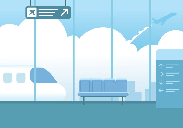 机场内部候机大厅离境图片下载