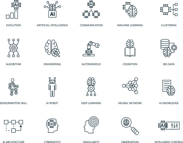 深度学习细线图标创意简单图片下载