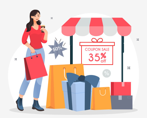 网上购物或折扣优惠券的概念图片下载
