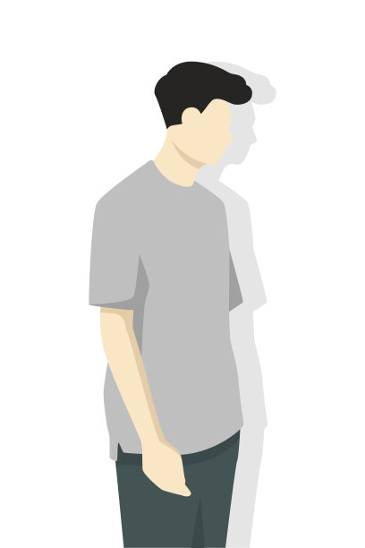 现代风格矢量插画中的男人，简单的扁平阴影，白色背景上隔离图片下载