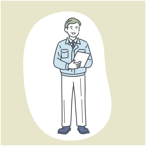 一个职业男性工人的形象说明。向量。图片下载