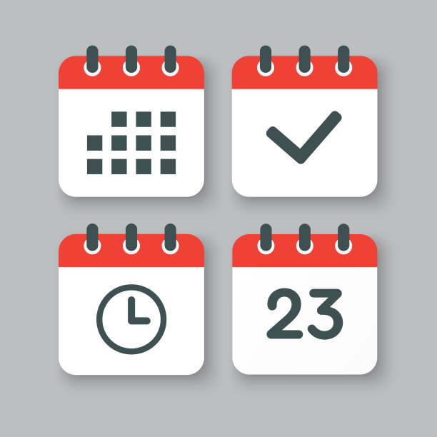 图标日历23号，议程应用程序，计时器，完成图片下载