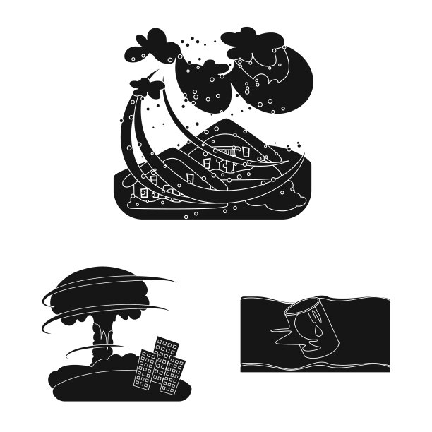 设计灾难和碰撞标志集图片下载