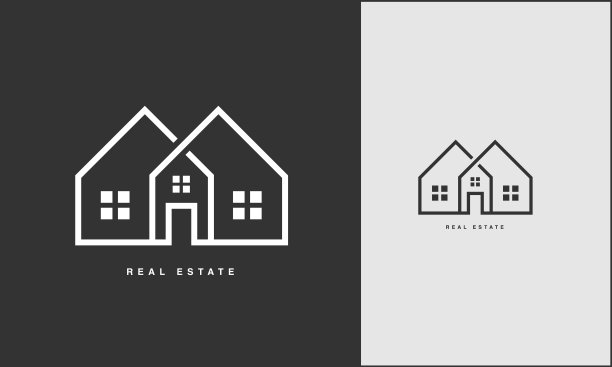 房地产标志矢量模板最小设计图片下载