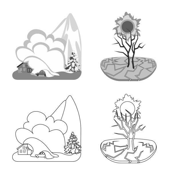 设计天气和遇险标志集图片下载