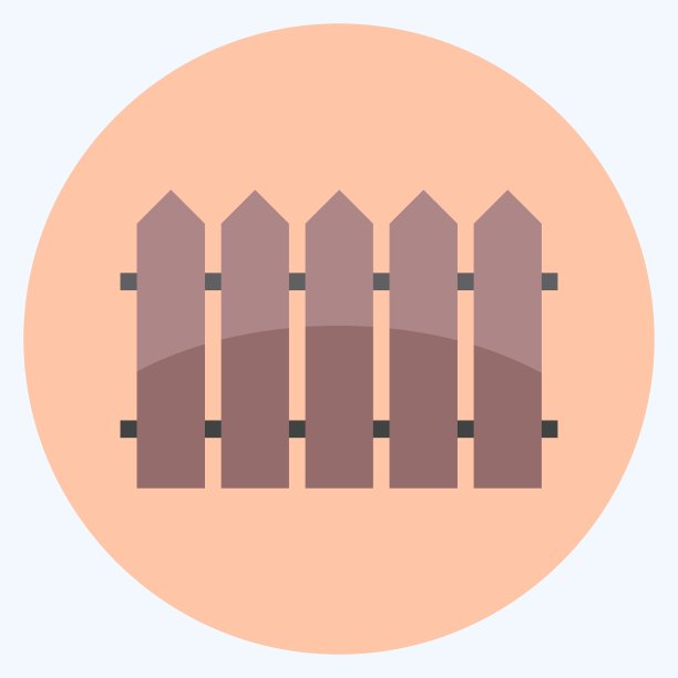 图标栅栏。适合园林象征。平的风格。简单的设计可编辑。设计模板向量。简单的符号说明图片下载