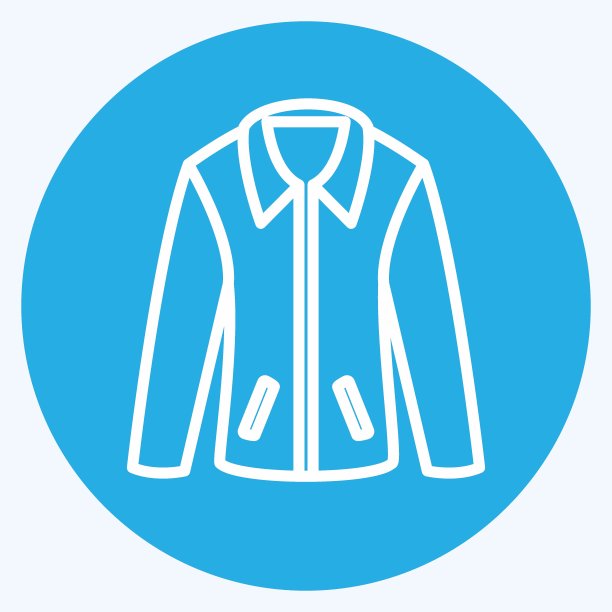 图标的夹克。适合男性佩戴的饰品符号。蓝眼睛的风格。简单的设计可编辑。设计模板向量。简单的符号说明图片下载