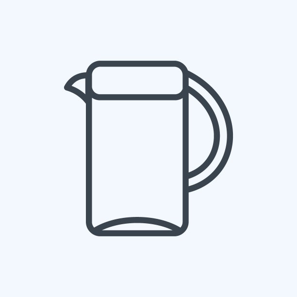 Icon Jug with Cork。适合Spa标志。行风格。简单的设计可编辑。设计模板向量。简单的符号说明图片下载