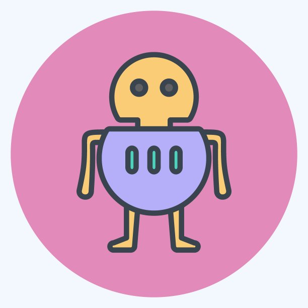 图标的机器人。适用于编程符号。颜色风格交配。简单的设计可编辑。设计模板向量。简单的符号说明图片下载