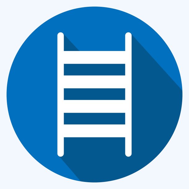 图标的梯子。适合园林象征。长长的阴影风格。简单的设计可编辑。设计模板向量。简单的符号说明图片下载