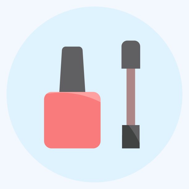 图标指甲治疗项目。适合Spa标志。平的风格。简单的设计可编辑。设计模板向量。简单的符号说明图片下载