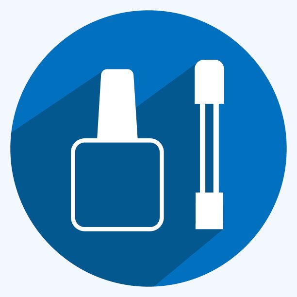 图标指甲治疗项目。适合Spa标志。长长的阴影风格。简单的设计可编辑。设计模板向量。简单的符号说明图片下载