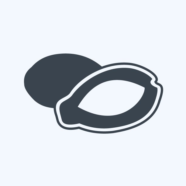 图标木瓜。适合水果和蔬菜的标志。字形风格。简单的设计可编辑。设计模板向量。简单的符号说明图片下载