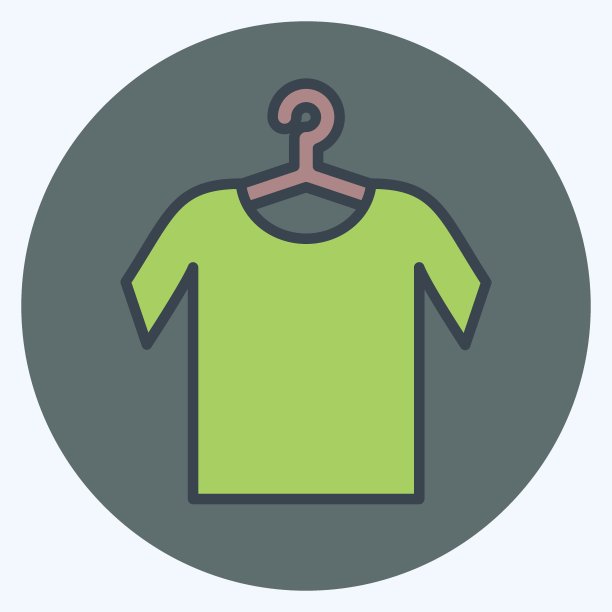 图标衬衫衣架。适合裁缝标志。颜色风格交配。简单的设计可编辑。设计模板向量。简单的符号说明图片下载