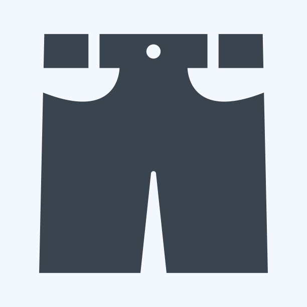 图标短裤。适合男性佩戴的饰品符号。字形风格。简单的设计可编辑。设计模板向量。简单的符号说明图片下载