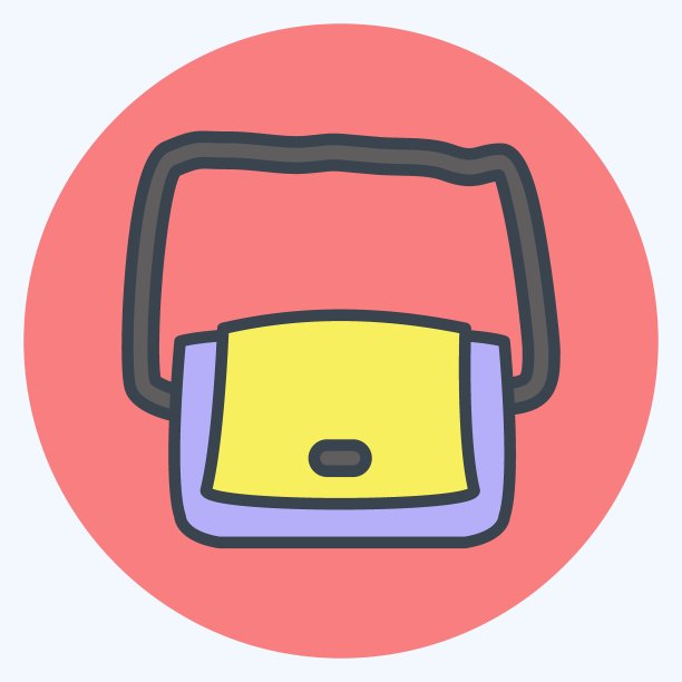 图标肩包。适合男性佩戴的饰品符号。颜色风格交配。简单的设计可编辑。设计模板向量。简单的符号说明图片下载