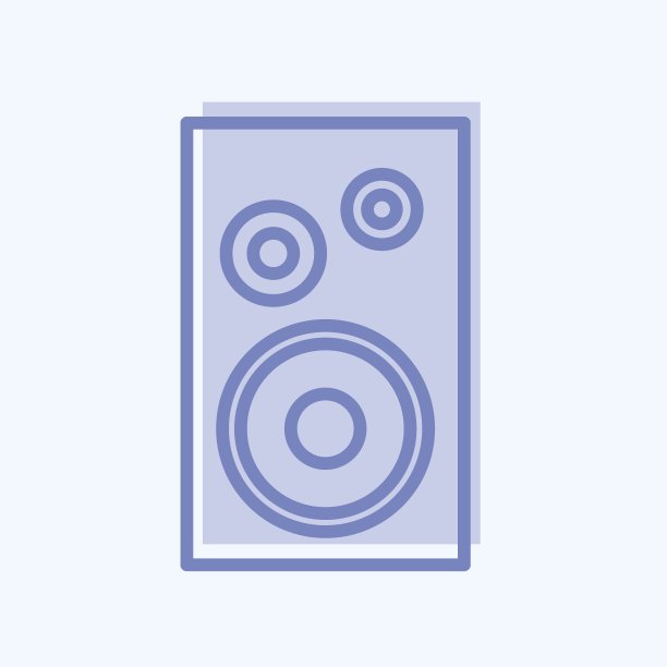 图标单扬声器。适合音乐符号。两个音调的风格。简单的设计可编辑。设计模板向量。简单的符号说明图片下载