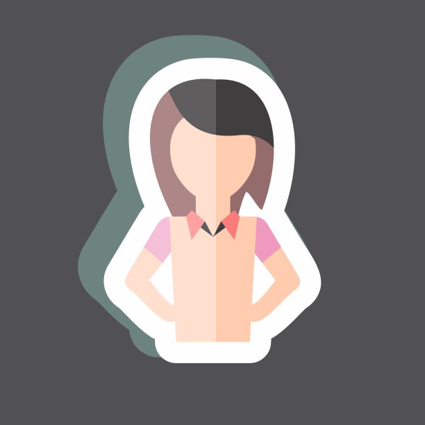 派对女人贴纸简约设计插画图片下载