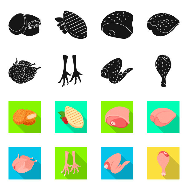 设计产品和家禽图标集图片下载