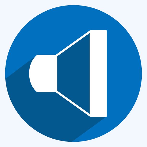 图标发言人2。适合网页界面符号。长长的阴影风格。简单的设计可编辑。设计模板向量。简单的符号说明图片下载