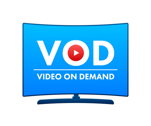VOD -视频点播，视频盈利。矢量插图。图片下载