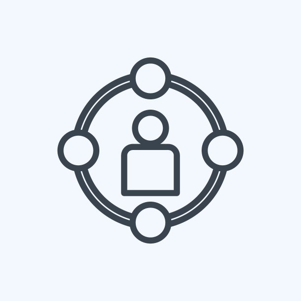 图标的社交圈子。适用于数字网络符号。行风格。简单的设计可编辑。设计模板向量。简单的符号说明图片下载