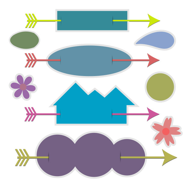 古董箭头和纸标签图片下载