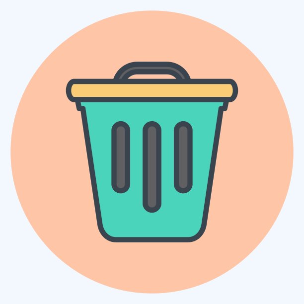 图标的垃圾。适合网页界面符号。颜色风格交配。简单的设计可编辑。设计模板向量。简单的符号说明图片下载