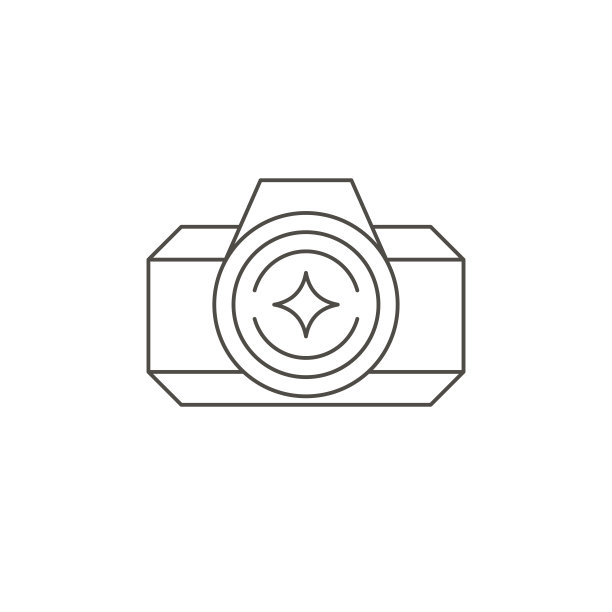 单色线艺术摄影相机镜头耀斑图标设备的旅行图片图片下载