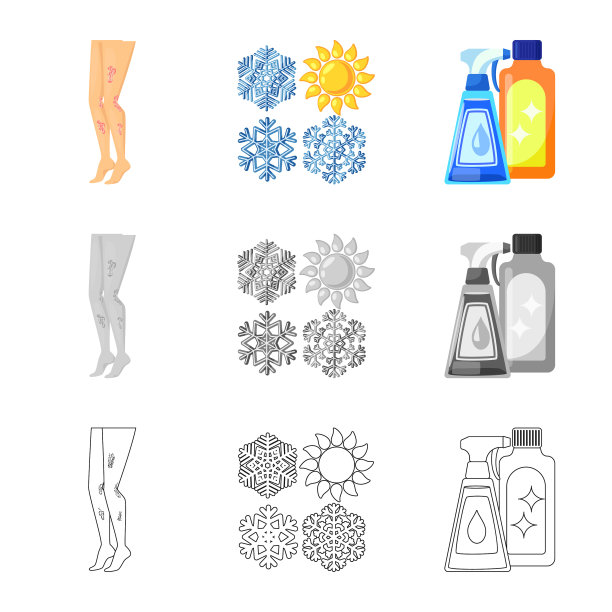 设计医疗和疼痛标志集图片下载