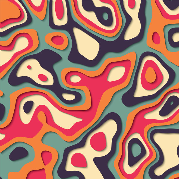 剪纸背景与三维效果图片下载