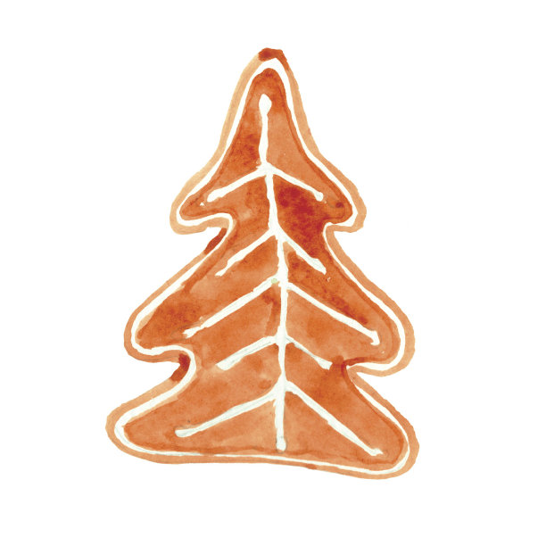 手绘水彩姜饼图片下载