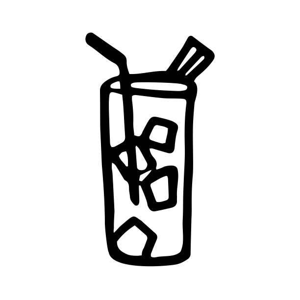 鸡尾酒涂鸦集。矢量图图片下载