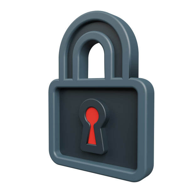 关闭锁右侧视图3d图标渲染插图图片下载