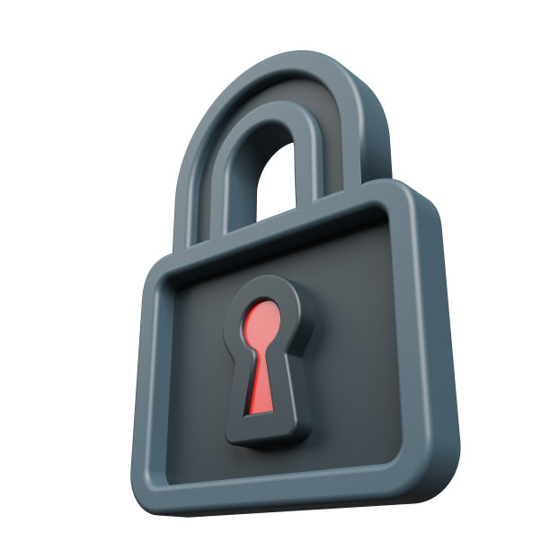 关闭锁底部左侧视图3d图标渲染插图图片下载